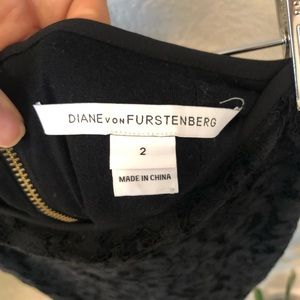 DVF black lace skirt